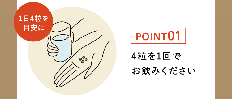 4粒を1回でお飲みください